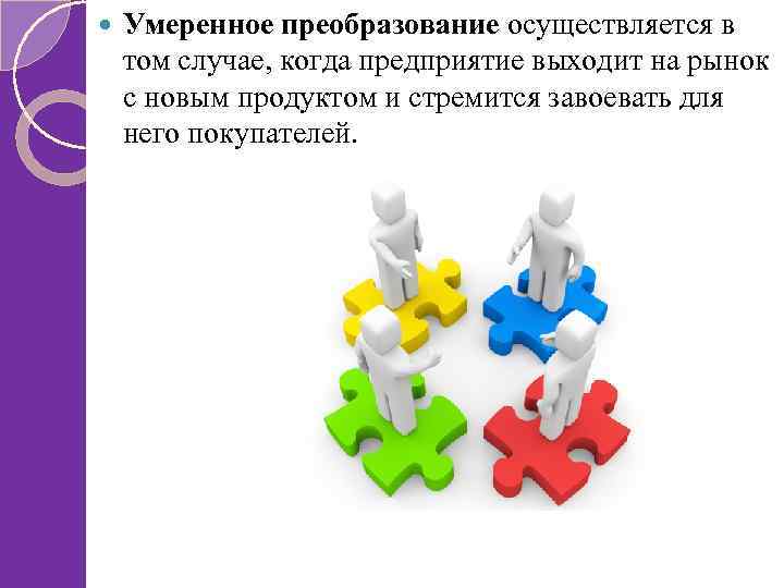  Умеренное преобразование осуществляется в том случае, когда предприятие выходит на рынок с новым