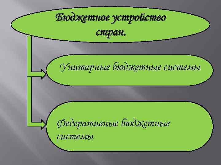 Бюджетное устройство стран. Унитарные бюджетные системы Федеративные бюджетные системы 