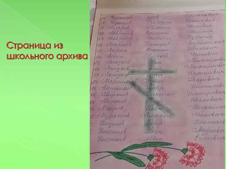 Страница из школьного архива 