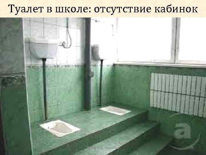 Туалет в школе: отсутствие кабинок Автор Ж. В. Гудинова 39 