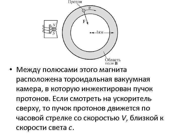  • Между полюсами этого магнита расположена тороидальная вакуумная камера, в которую инжектирован пучок