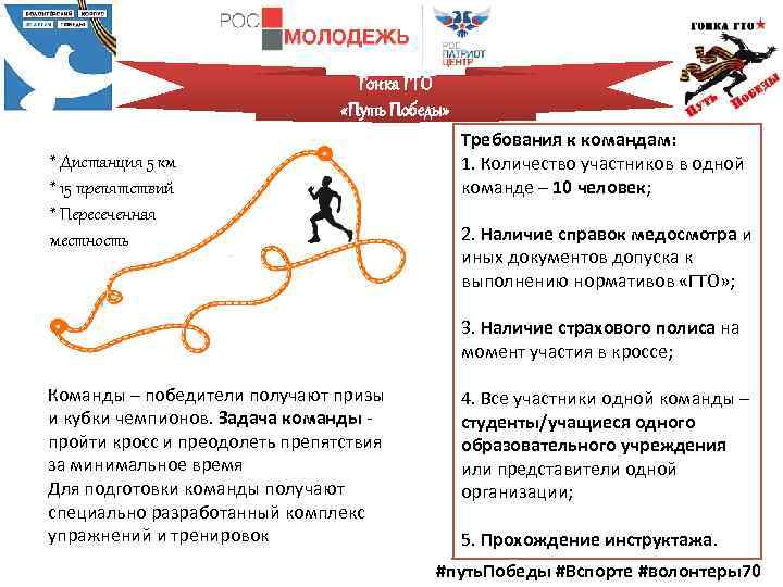 Гонка ГТО «Путь Победы» * Дистанция 5 км * 15 препятствий * Пересеченная местность