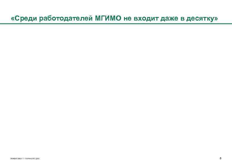  «Среди работодателей МГИМО не входит даже в десятку» Masterclass 1 - homework. pptx