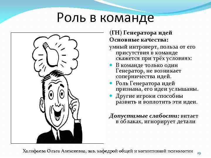 Генерировать человека. Генератор идей роль в команде. Генератор идей человек. Генератор идей качества. Творческие роли Генератор идей.