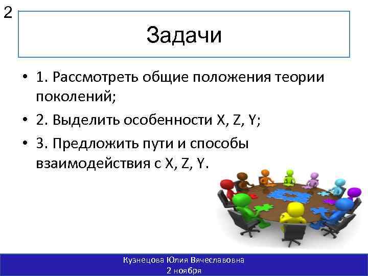 2 Задачи • 1. Рассмотреть общие положения теории поколений; • 2. Выделить особенности X,