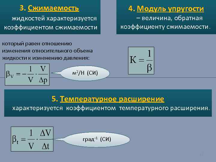 Параметры характеризующие жидкости