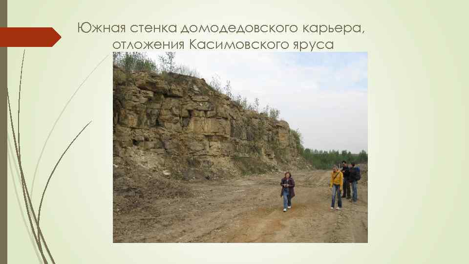 Южная стенка домодедовского карьера, отложения Касимовского яруса 
