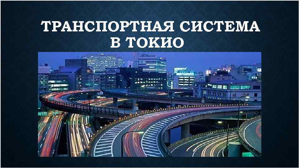 ТРАНСПОРТНАЯ СИСТЕМА В ТОКИО 