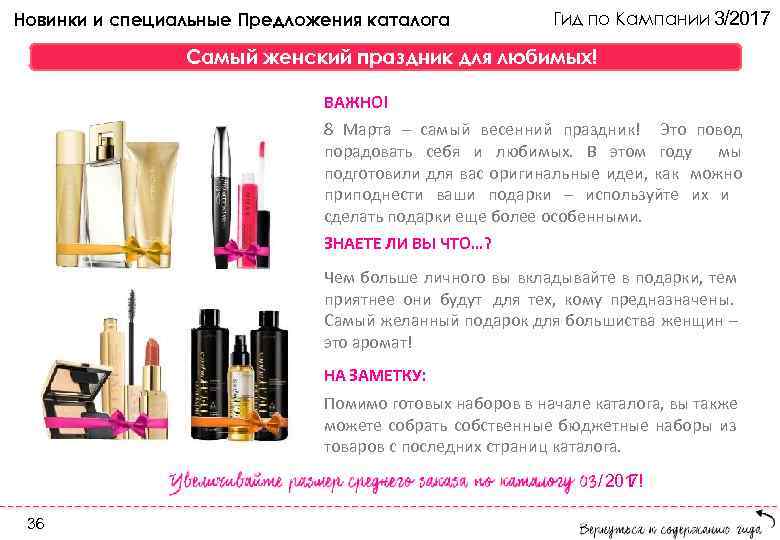 Новинки и специальные Предложения каталога Гид по Кампании 3/2017 Самый женский праздник для любимых!