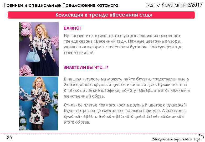 Новинки и специальные Предложения каталога Гид по Кампании 3/2017 Коллекция в тренде «Весенний сад»