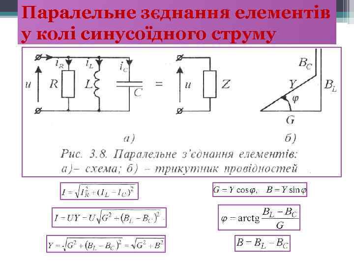 Паралельне зєднання елементів у колі синусоїдного струму 