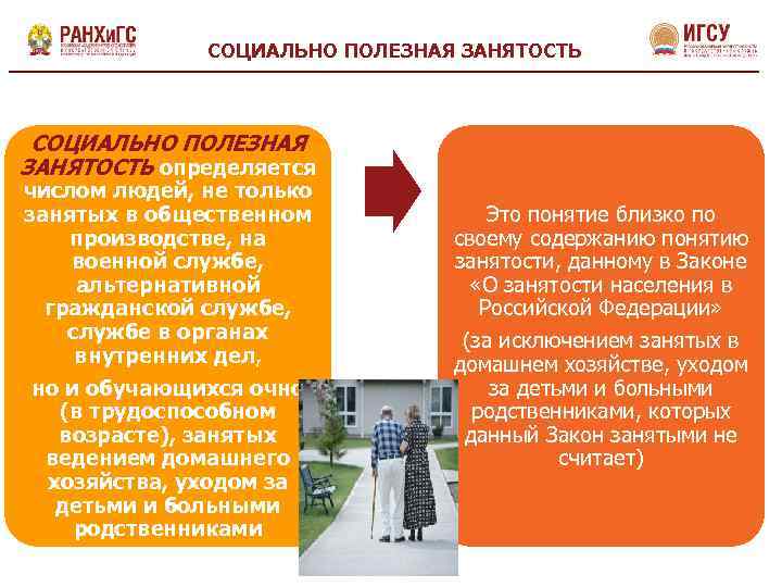 СОЦИАЛЬНО ПОЛЕЗНАЯ ЗАНЯТОСТЬ определяется числом людей, не только занятых в общественном производстве, на военной