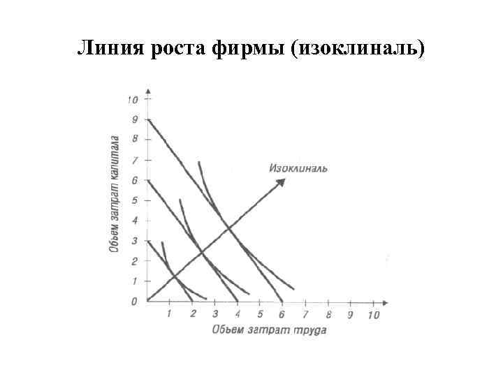 Линия роста фирмы (изоклиналь) 