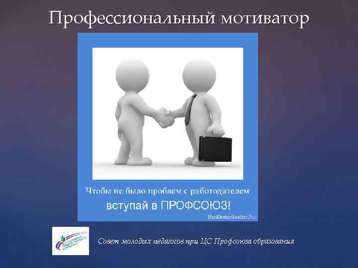 Профессиональный мотиватор Совет молодых педагогов при ЦС Профсоюза образования 