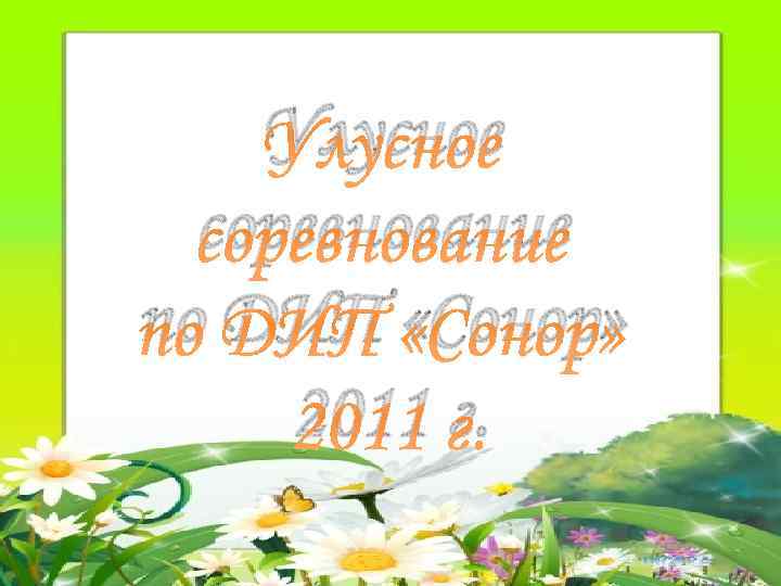 Улусное соревнование по ДИП «Сонор» 2011 г. 