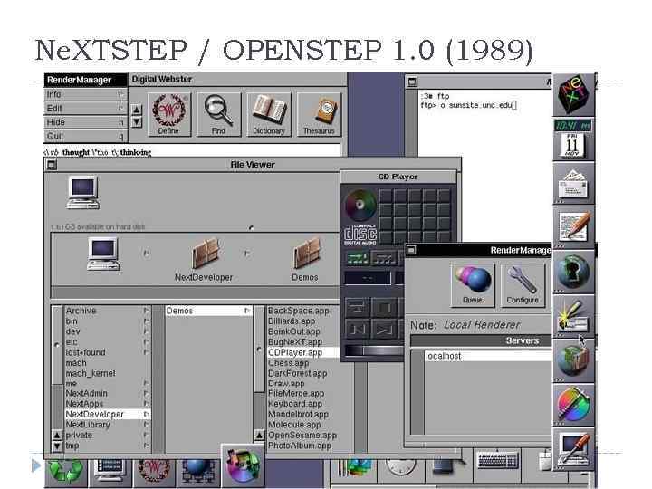 Ne. XTSTEP / OPENSTEP 1. 0 (1989) 