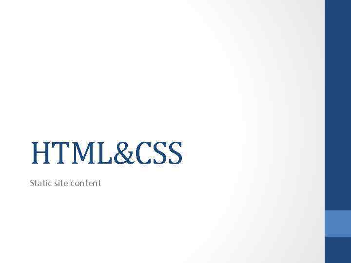HTML&CSS Static site content 