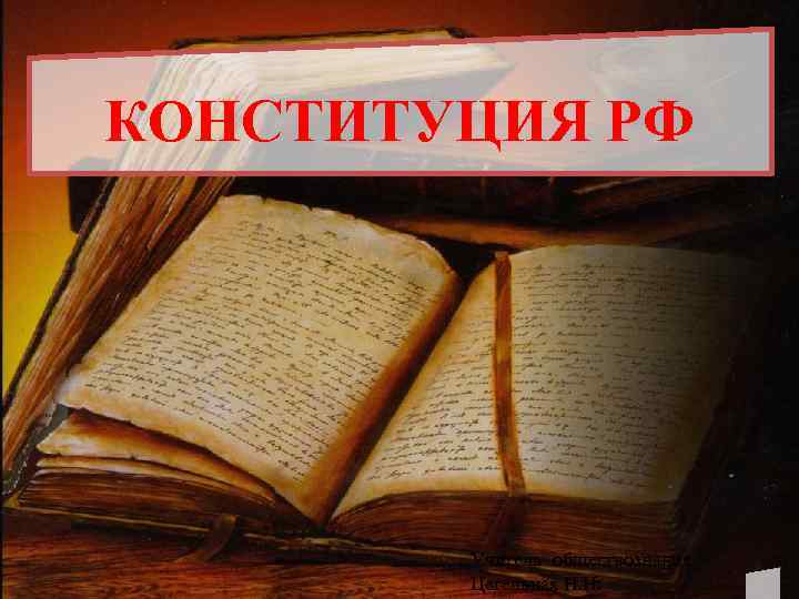 КОНСТИТУЦИЯ РФ Учитель обществознания Цегельная Н. Н. 