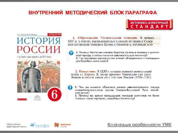ВНУТРЕННИЙ МЕТОДИЧЕСКИЙ БЛОК ПАРАГРАФА Ключевые особенности УМК 