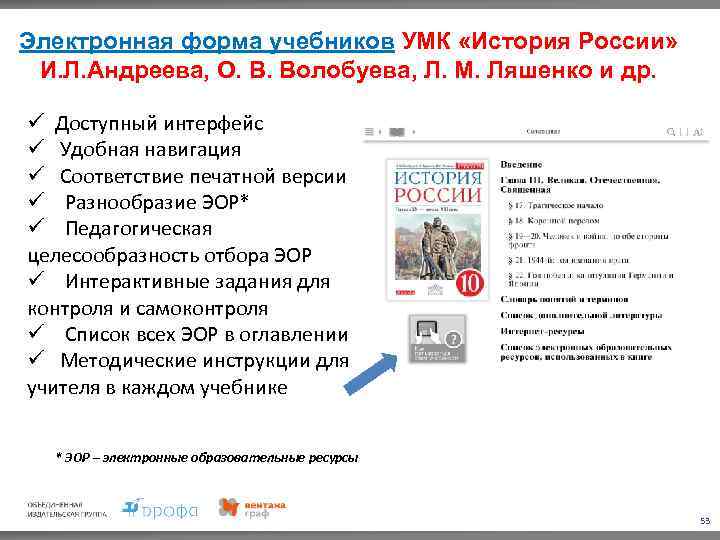 Электронная форма учебников УМК «История России» И. Л. Андреева, О. В. Волобуева, Л. М.