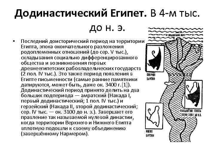 Додинастический Египет. В 4 м тыс. до н. э. • Последний доисторический период на