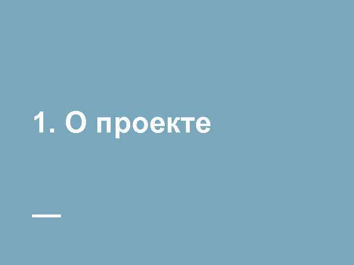 1. О проекте 