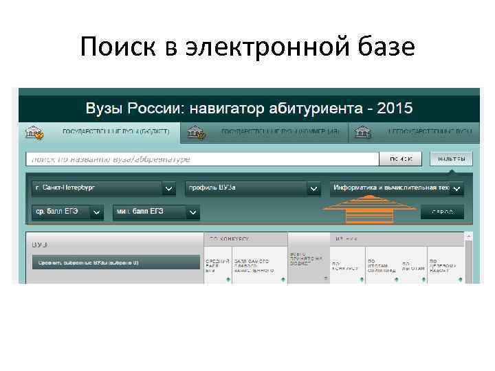 Поиск в электронной базе 