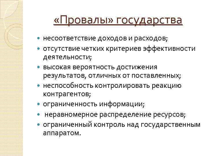 Провалы государства как общественного регулятора презентация