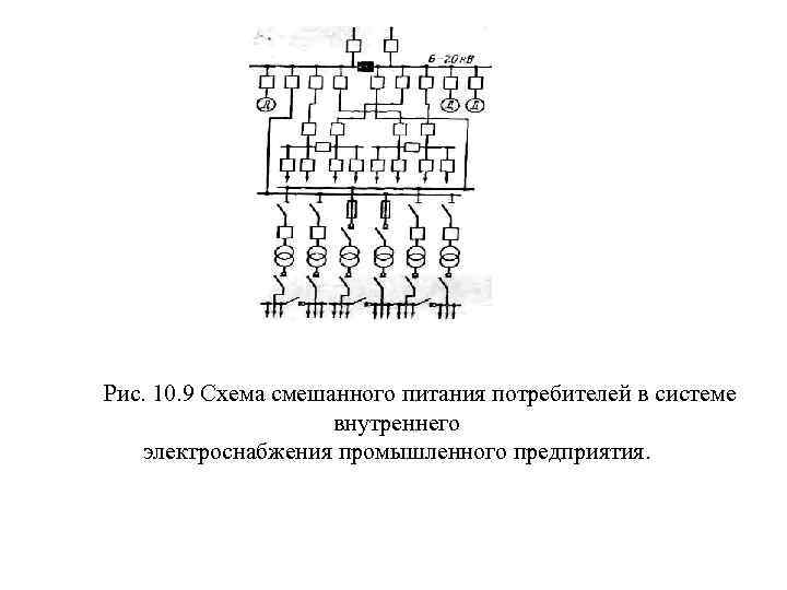 Схема смешанного питания. Смешанная схема электроснабжения. Схемы смешанного питания. Схема питания потребителей 2 категории. Смешанная схема электроснабжения судна.