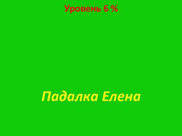 Уровень 6 % Падалка Елена 