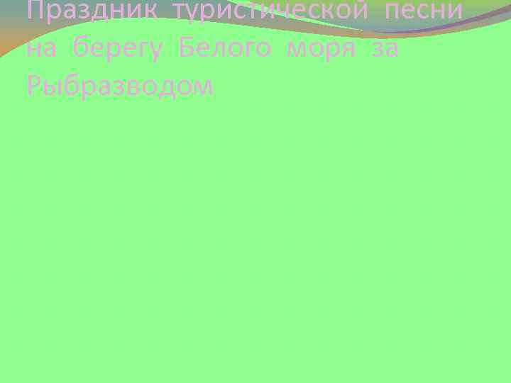 Праздник туристической песни на берегу Белого моря за Рыбразводом 