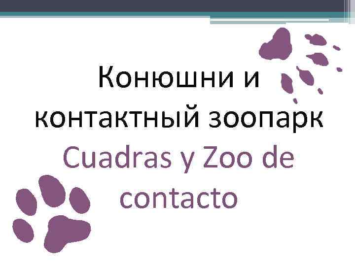 Конюшни и контактный зоопарк Cuadras y Zoo de contacto 