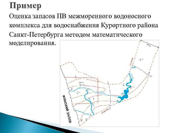 Пример Оценка запасов ПВ межморенного водоносного комплекса для водоснабжения Курортного района Санкт-Петербурга методом математического