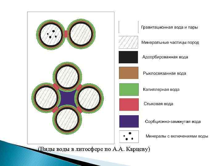 (Виды воды в литосфере по А. А. Карцеву) 