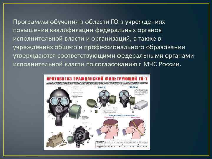 Программы обучения в области ГО в учреждениях повышения квалификации федеральных органов исполнительной власти и