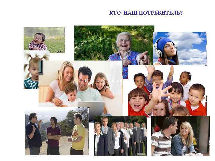 КТО НАШ ПОТРЕБИТЕЛЬ? Кто ты наш клиент? 