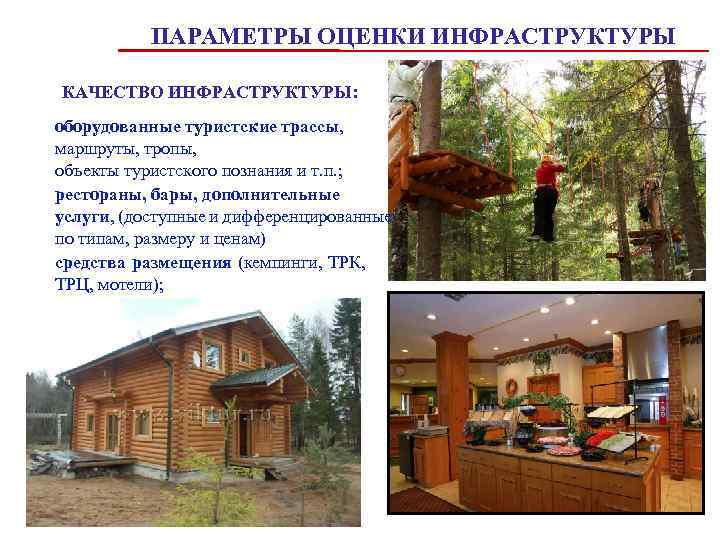 ПАРАМЕТРЫ ОЦЕНКИ ИНФРАСТРУКТУРЫ КАЧЕСТВО ИНФРАСТРУКТУРЫ: оборудованные туристские трассы, маршруты, тропы, объекты туристского познания и