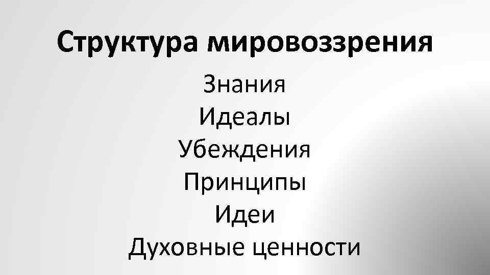 Знания идеалы. Структура мировоззрения знания ценности убеждения идеалы. Духовные ценности знания убеждения принципы идеи это структура. Структура мировоззрения идеалы. Структура мировоззрения знания, духовные ценности, принципы.