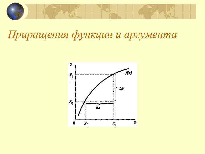 Приращения функции и аргумента 