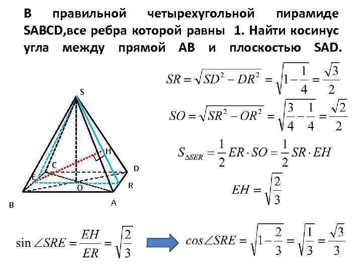 Sabcd правильная пирамида