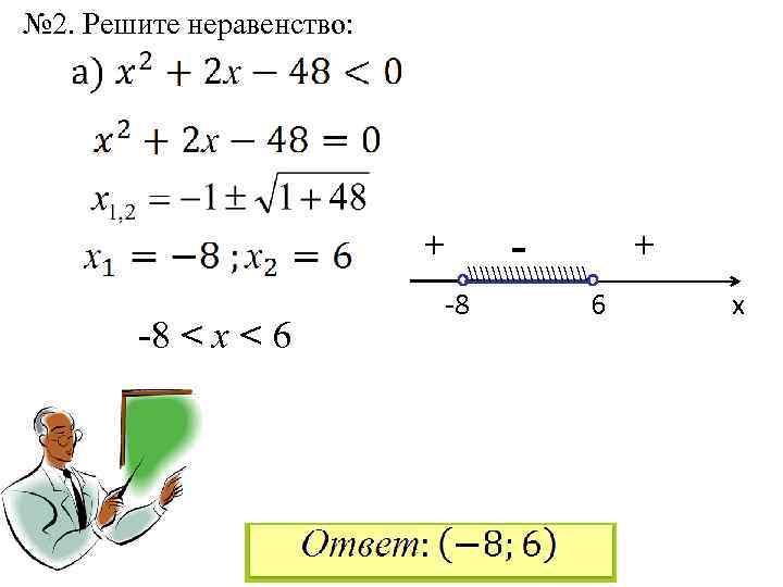 Реши неравенство x 2 6 4