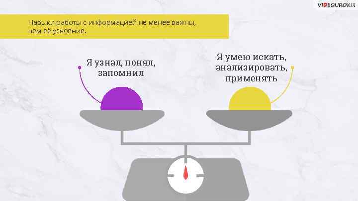 Навыки работы с информацией не менее важны, чем её усвоение. Я узнал, понял, запомнил