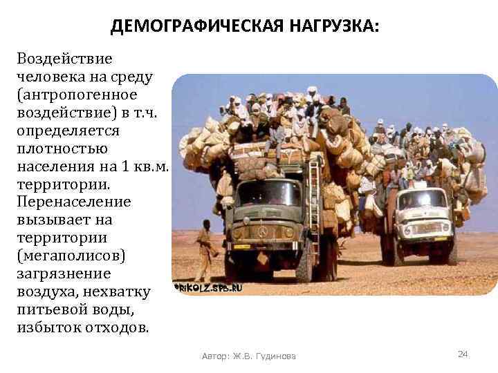 ДЕМОГРАФИЧЕСКАЯ НАГРУЗКА: Воздействие человека на среду (антропогенное воздействие) в т. ч. определяется плотностью населения