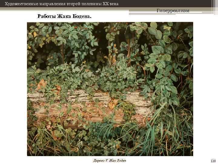Художественные направления второй половины XX века Гиперреализм Работы Жака Бодена. Дерево V. Жак Боден