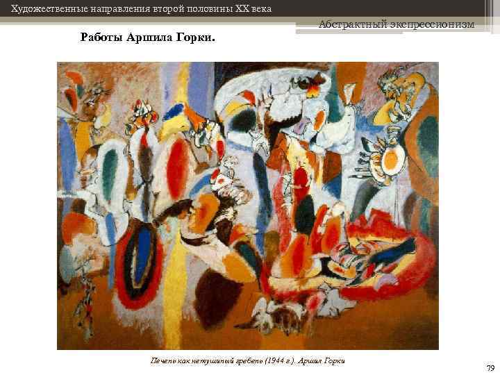 Художественные направления второй половины XX века Работы Аршила Горки. Абстрактный экспрессионизм Печень как петушиный