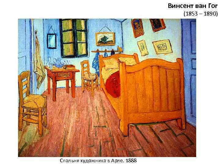 Винсент ван Гог (1853 – 1890) Спальня художника в Арле. 1888 