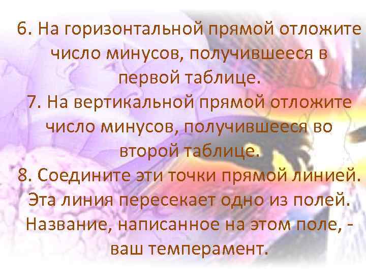 6. На горизонтальной прямой отложите число минусов, получившееся в первой таблице. 7. На вертикальной