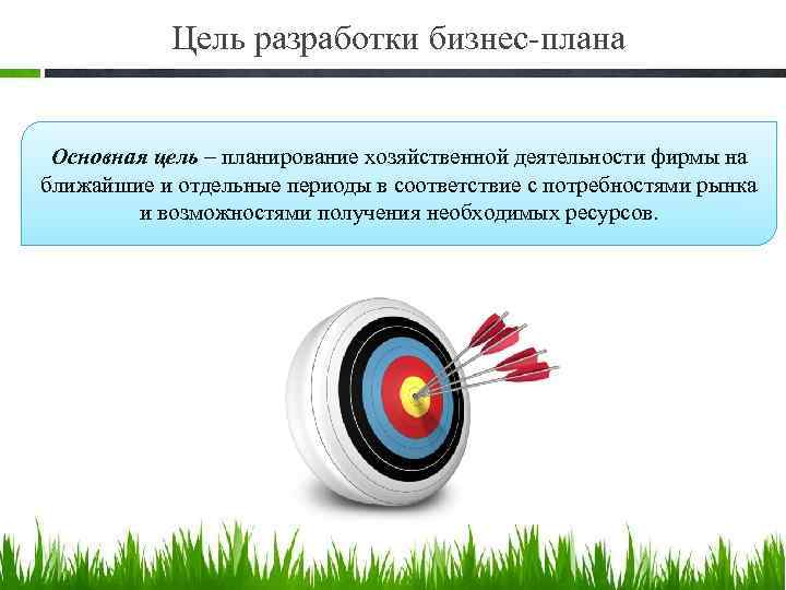 Цель разработки бизнес-плана Основная цель – планирование хозяйственной деятельности фирмы на ближайшие и отдельные