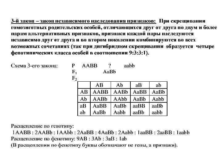 Расчет генотипов. Расщепление по генотипу 1 2 1. Закономерности наследования признаков задачи. Задачи на закон независимого наследования. Задачи на независимое наследование.