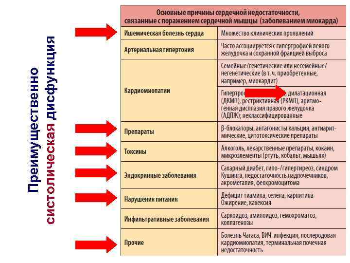 Преимущественно систолическая дисфункция 